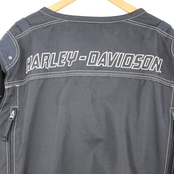 Harley Davidson Motorcycle Men's Black Padded Mesh Lining Riding Jacket Size 3XL - Picture 8 of 11
